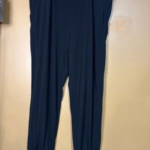 HC555 Lisa Rinna Navy Black Knit Joggers Pant XL New  Loungewear 27 Inseam